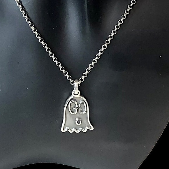 GUCCI Sterling Silver Ghost GG Monogram Necklace 21” Unisex NIB - Picture 17 of 17